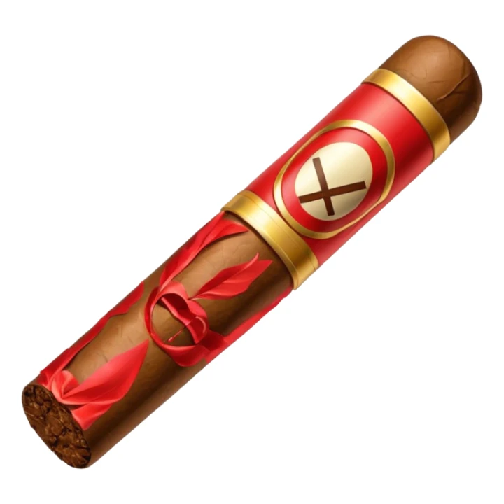 cigar with a prohibition symbol in ios style horizontaly sticker
