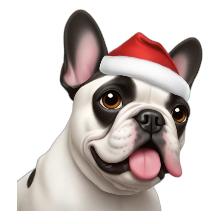 French bulldog Santa Claus sticker