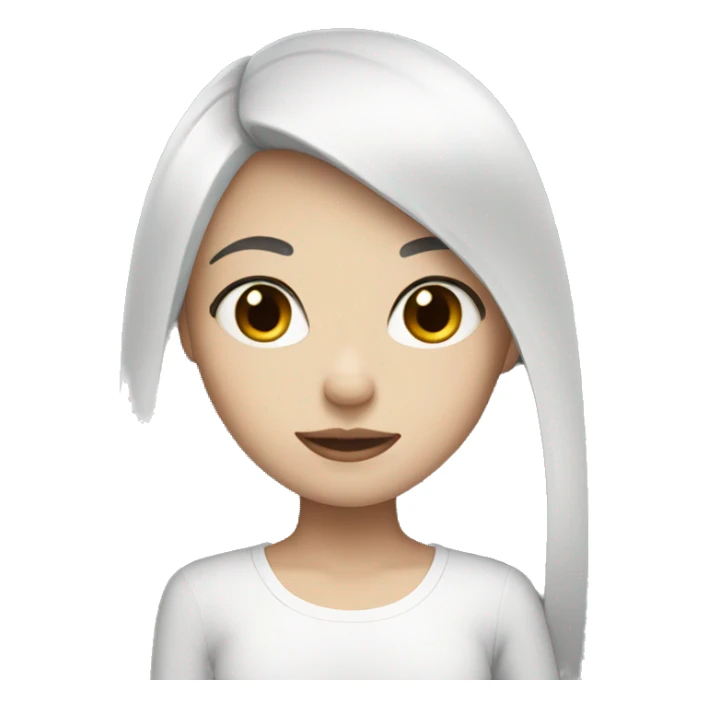 Girl with white skin and black hair sticker