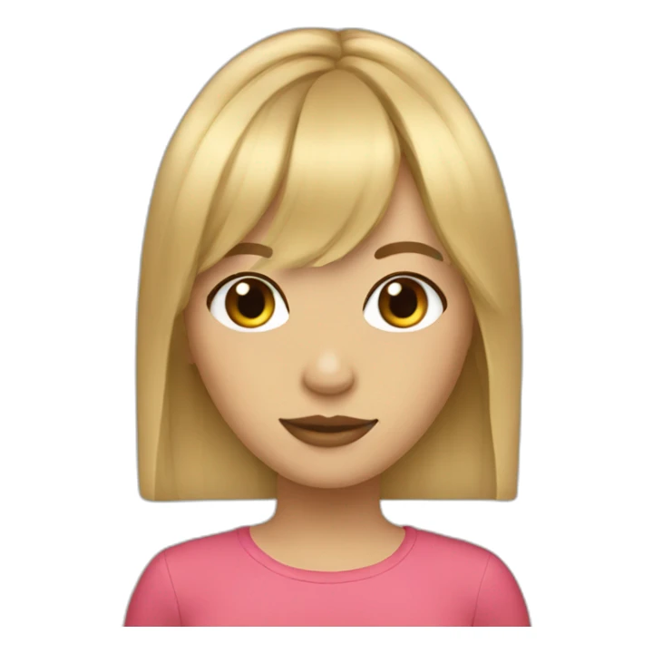 Brown long hair blonde girl with curtain bangs sticker