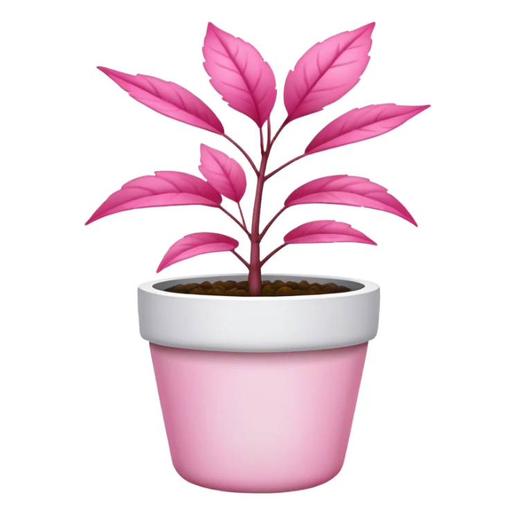 white pot plant small pink leaves sticker