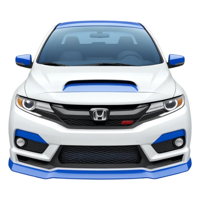 8th gen honda si white with blue spoiler sticker
