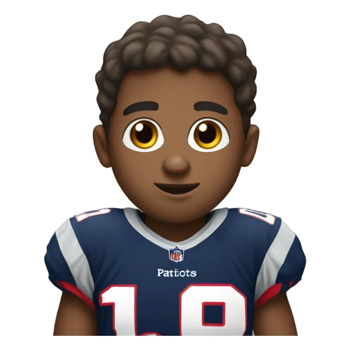 boy wearing patriots jersey he is stinky sticker