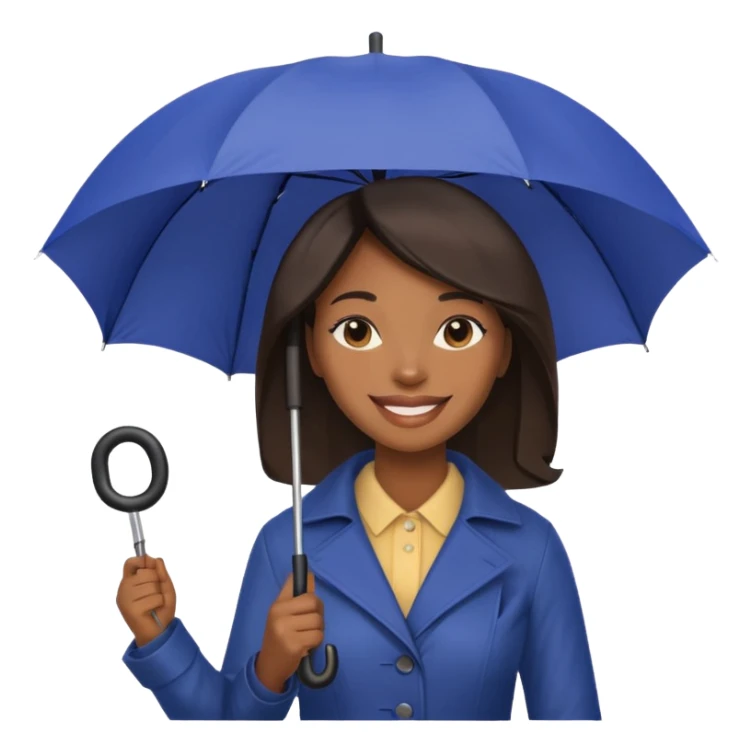 blac woman holding umbrella sticker