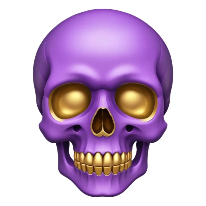 skull colored in LSU colors - purple and gold sticker