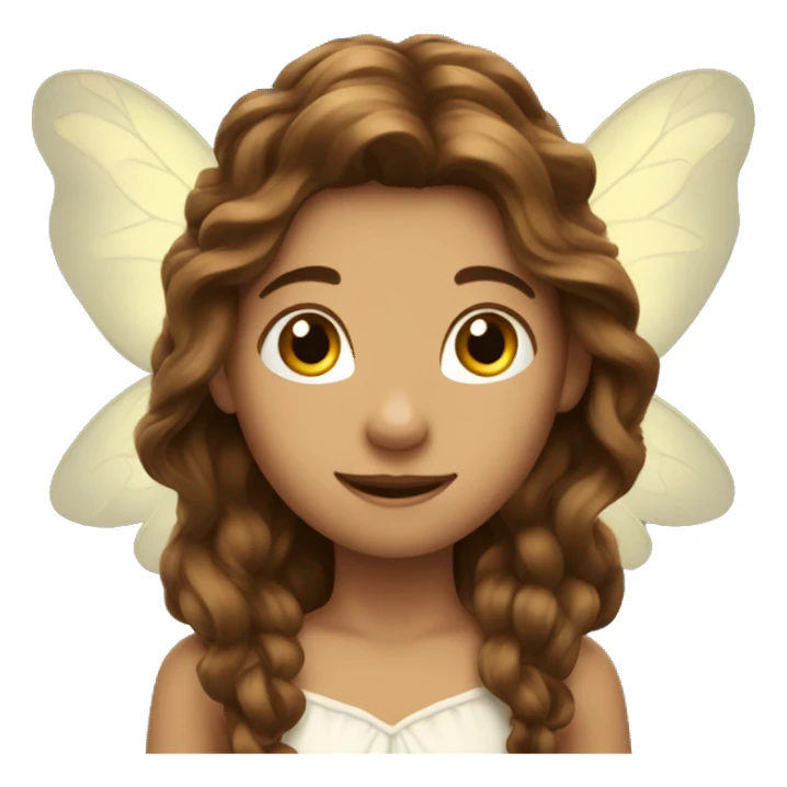 A fairy with very long wavy brown hair sticker