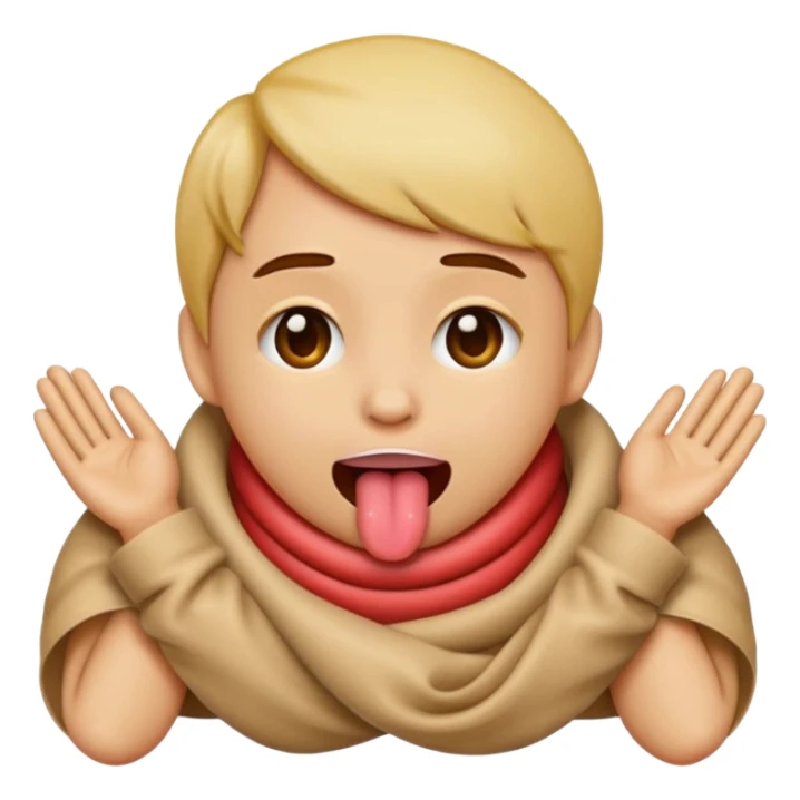 emoji with tounge out and hands wrapped around neck chocking  sticker