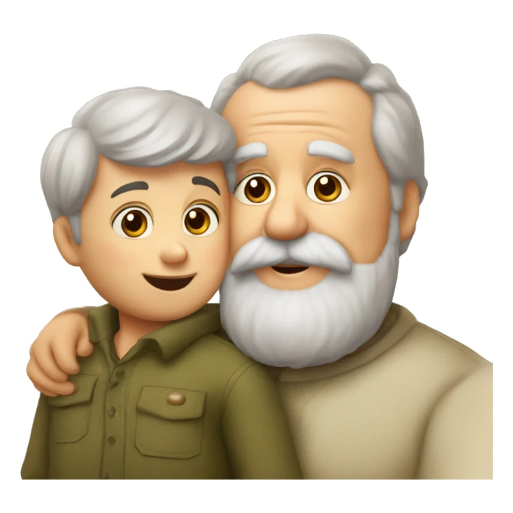Grand-pere barbu et son petit-fils  sticker