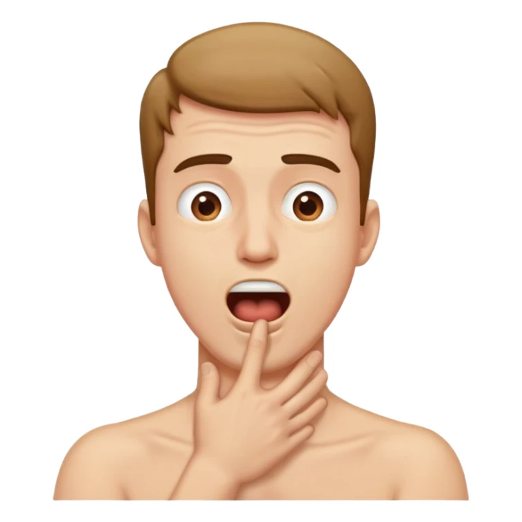 guy with hands on his neck mouth open sticker