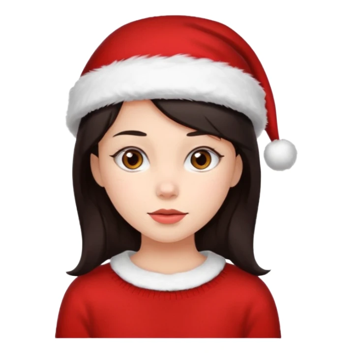 girl with dark hair in christmas clothes sticker
