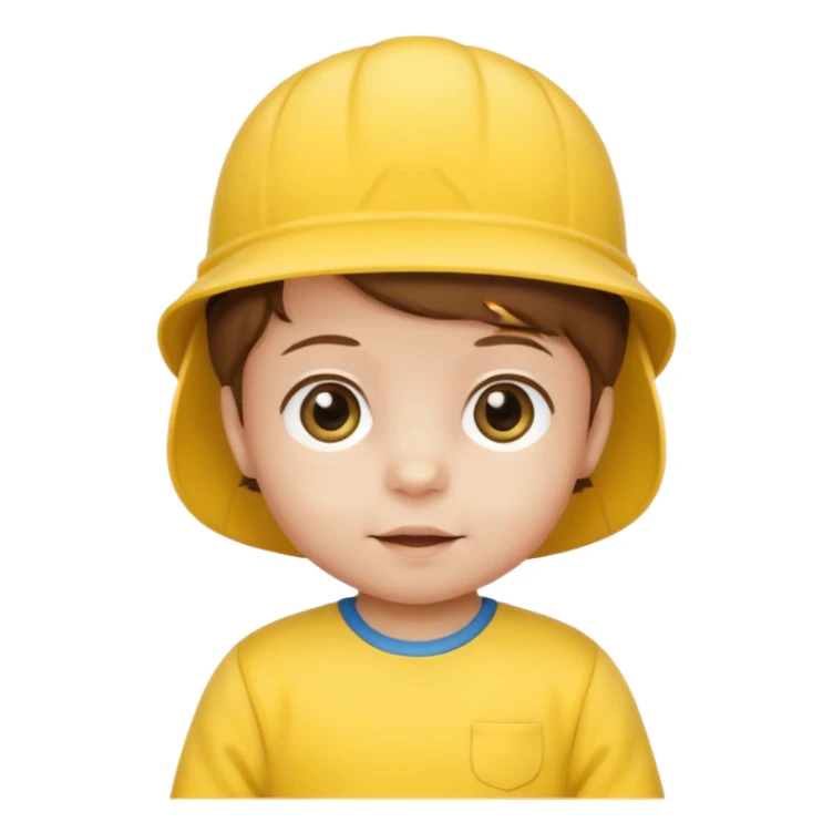 brown hair baby with yellow jersey and hat sticker