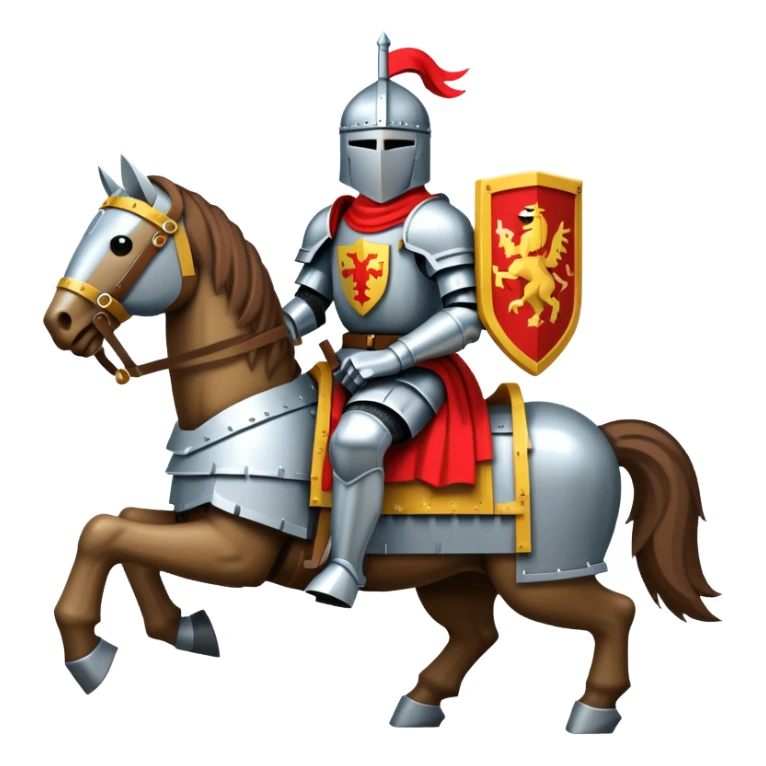 retro 8-bit knight on armored warhorse sticker