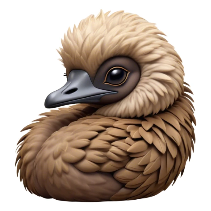 Meme-Worthy Cute Sleeping Emu Portrait Emoji, Head resting peacefully with a contented smile, showcasing a tall, graceful build and a luxuriously soft brown plumage, eyes shut in a serene, restful nap, Simplified yet hilariously adorable features, highly detailed, glowing with a soft, drowsy light, high shine, relaxed and utterly lovable, stylized with an air of playful laziness, bright and heartwarming, soft glowing outline, capturing the essence of a comically sleepy emu, so meme‐worthy it feels like it could instantly become the next viral sensation of adorable slumber! sticker