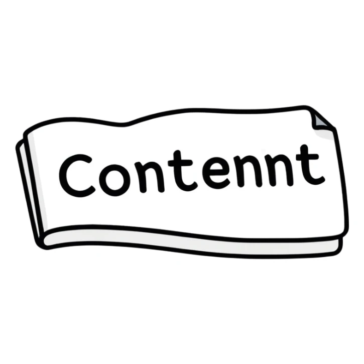 Red Writing of the word Content sticker