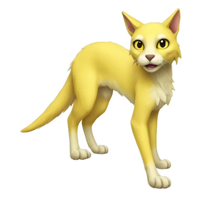 Yellow lombax-sergal-cat full body sticker