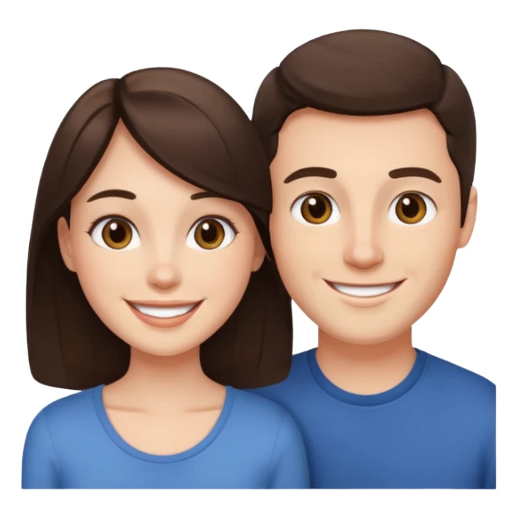 brunette white Couple sticker