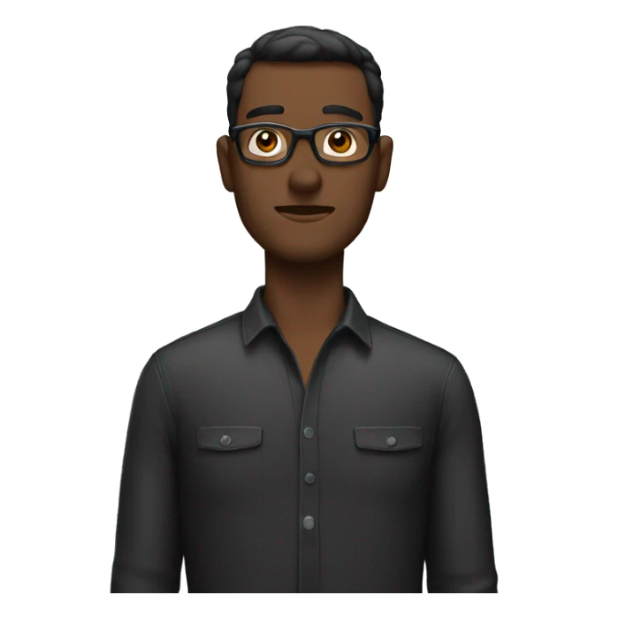 Man with Black Neard and Wearing Gla sticker