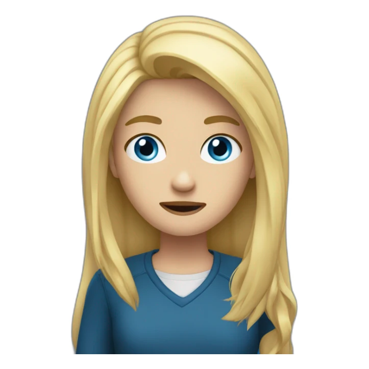 Student with panic blond hair blue eyes sticker