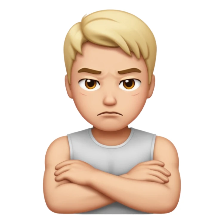 sad arms crossed pouting emoji  sticker
