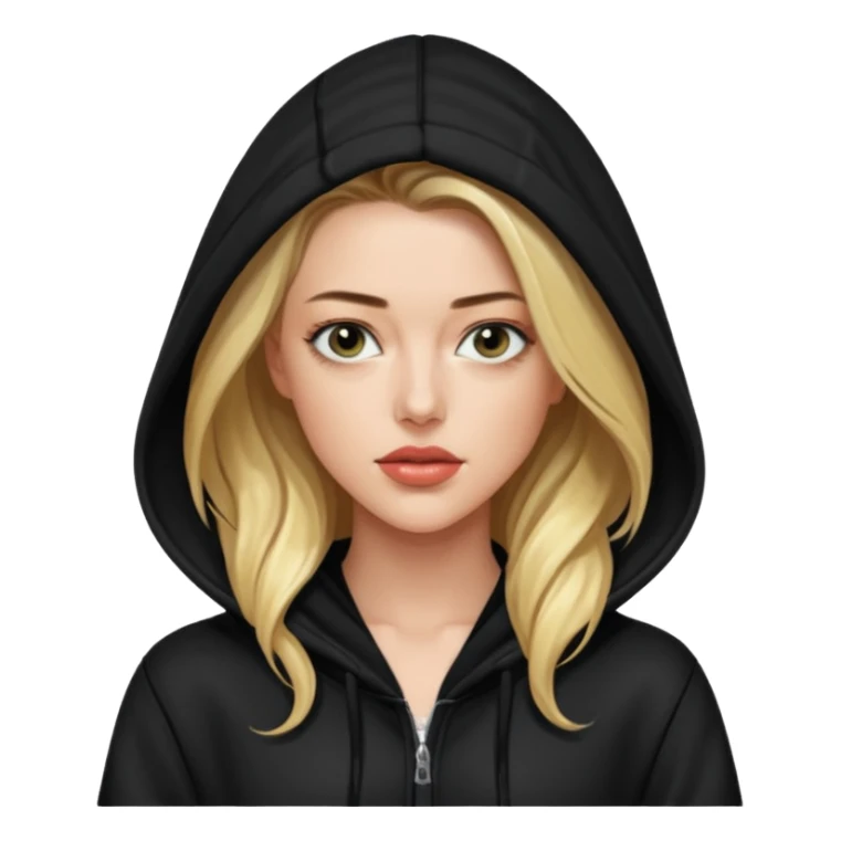 amber heard with black hoodie sticker