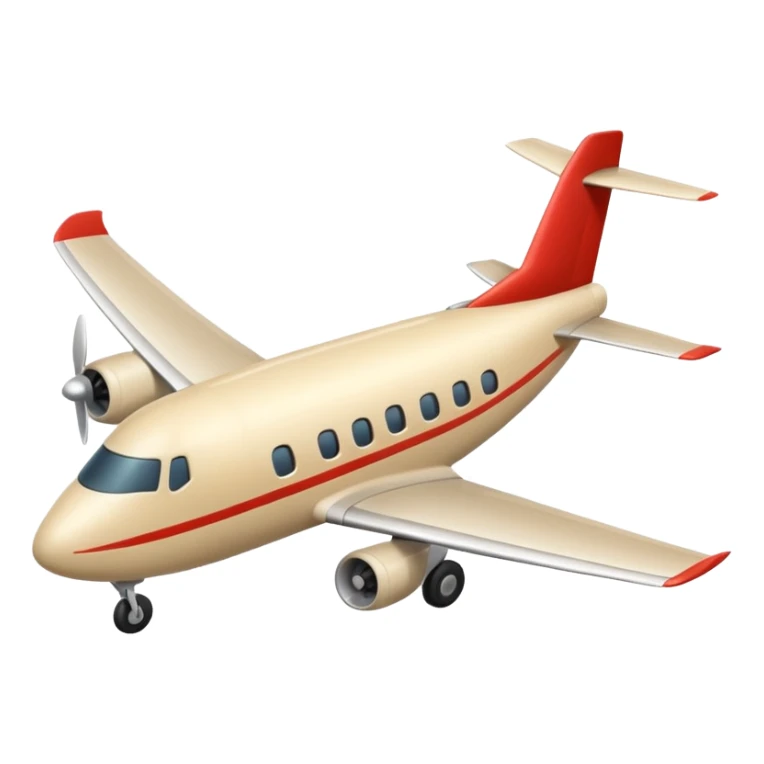light beige (milky) airplane, Apple emoji style, no text sticker