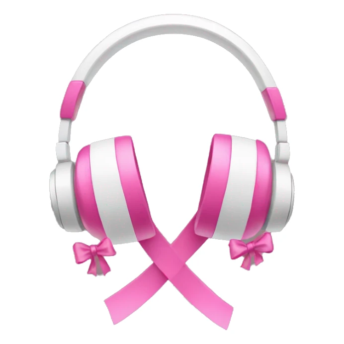 Headphones with pink bows  sticker