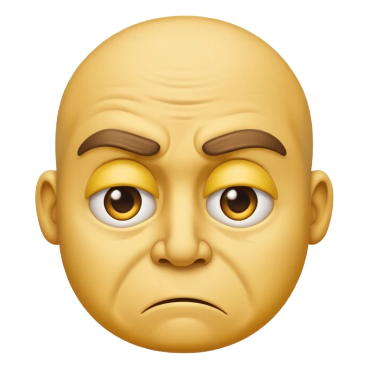A traditional yellow face emoji with a disgusted look sticker
