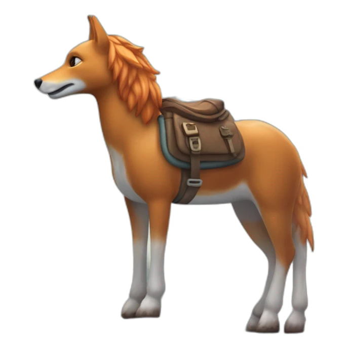 Licorne sur montagne avec renard sticker