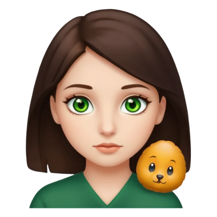 brunette girl with green eyes and moles sticker