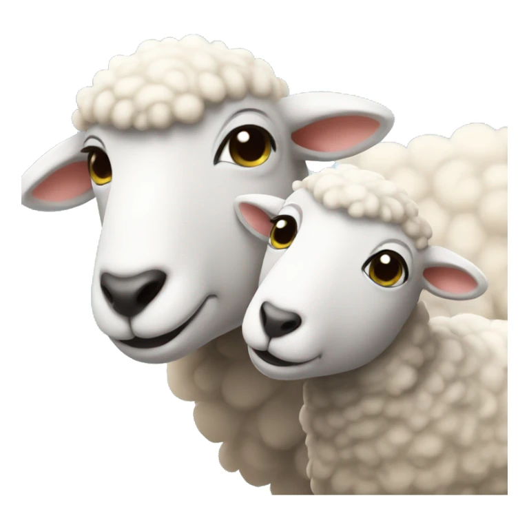 baby sheep and mom sheep  sticker