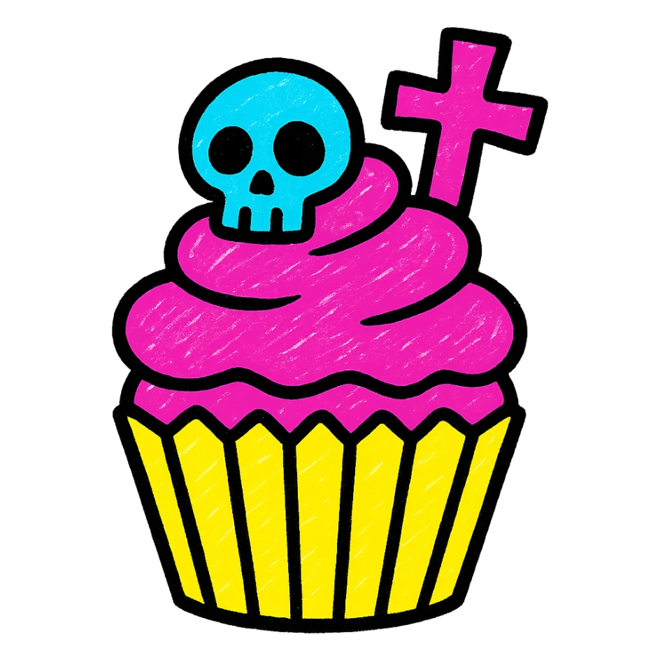 gothic cupcake sticker