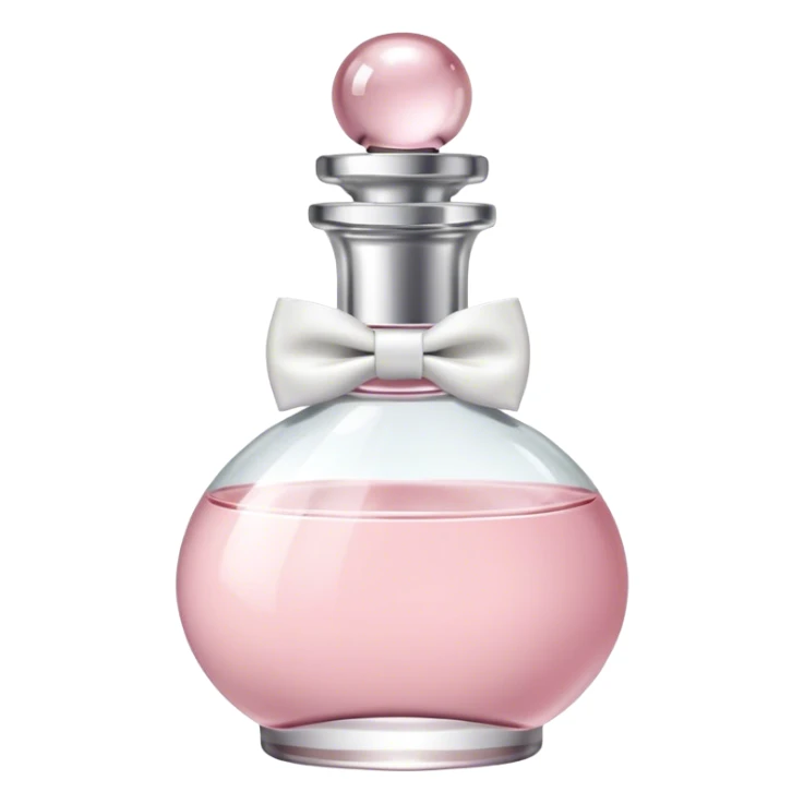 Pastel pink Perfume bottle with a white bow tie  sticker
