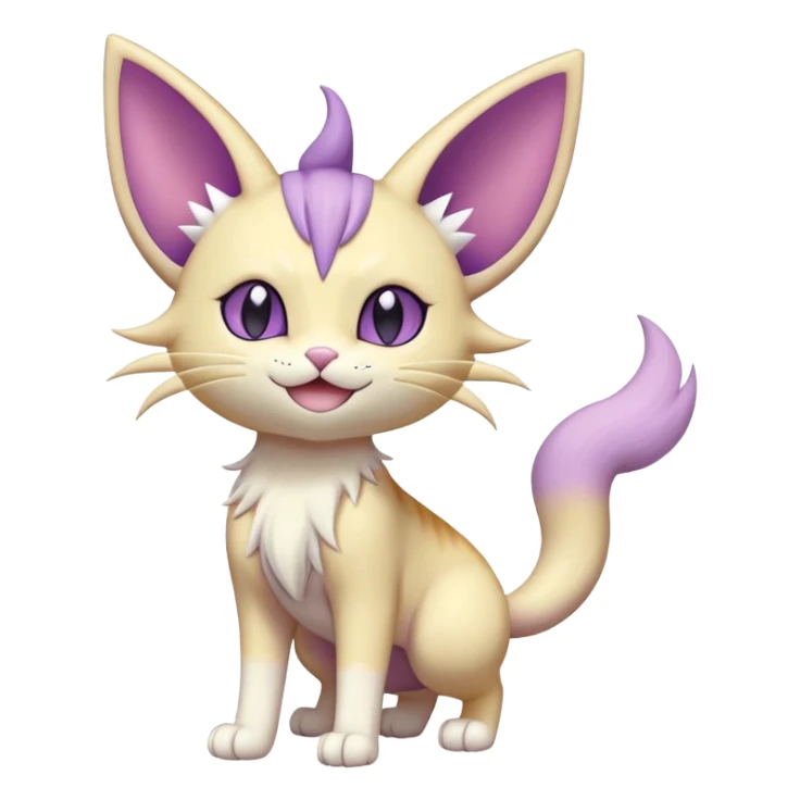 Espeon-Meowth-Skitty-Fakémon-hybrid-creature (full body)  sticker