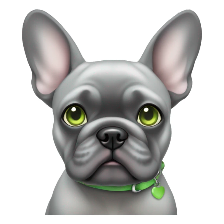 all grey french bulldog with light green eyes sticker