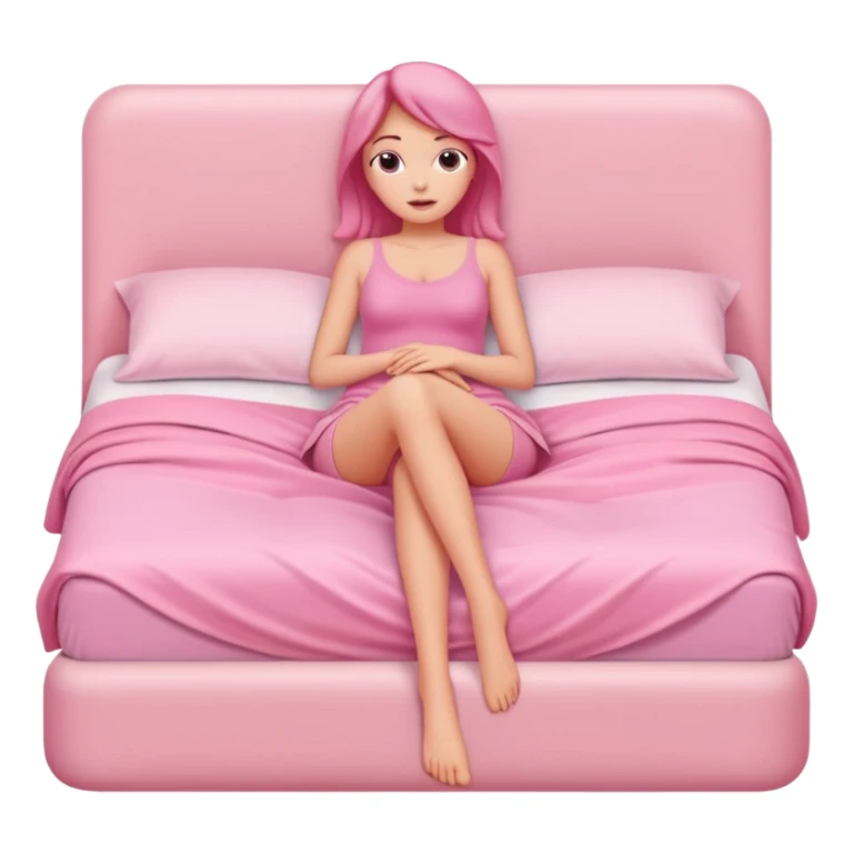 pink folds between woman legs intimate bed pose sfw sticker