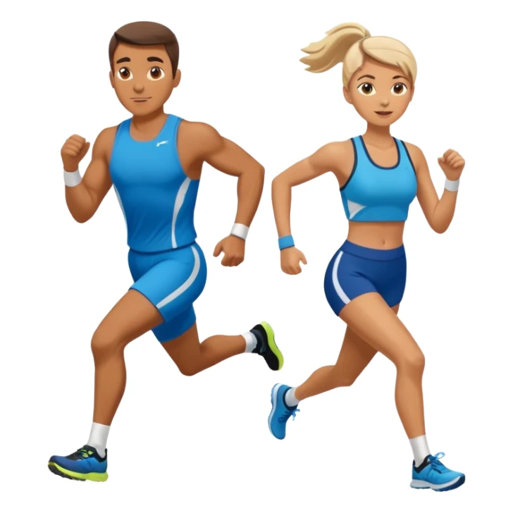 A man and woman running a HYROX race sticker
