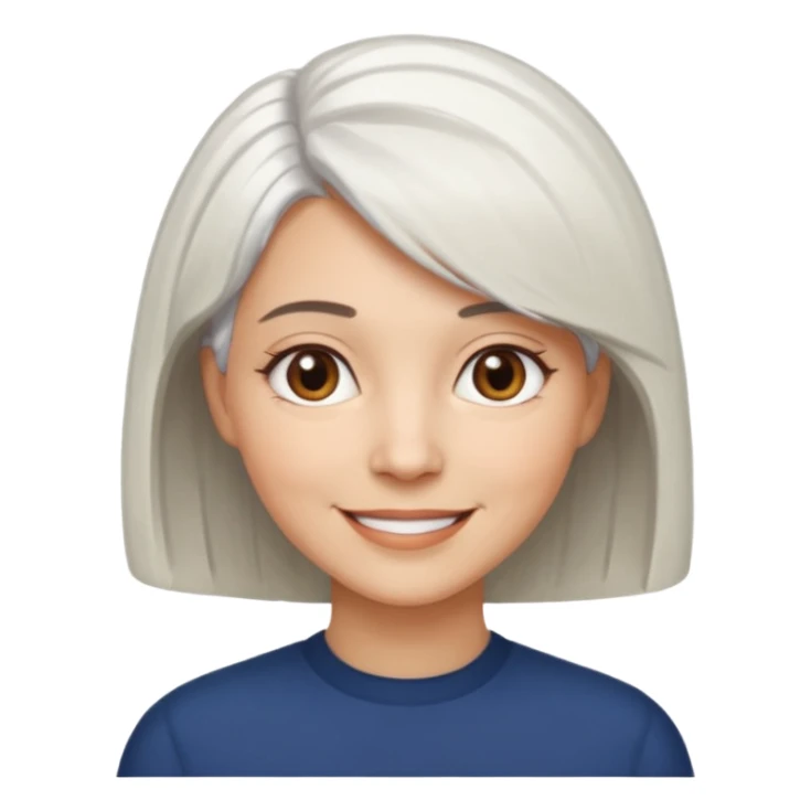 white haired woman with bob hair light skin brown eyes sticker