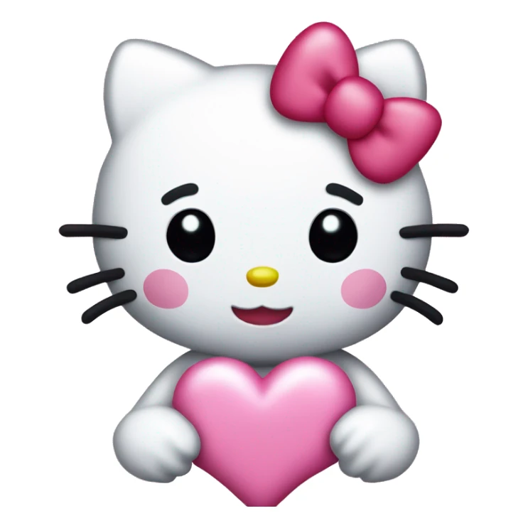 hello kitty with a little pink heart in her hands sticker