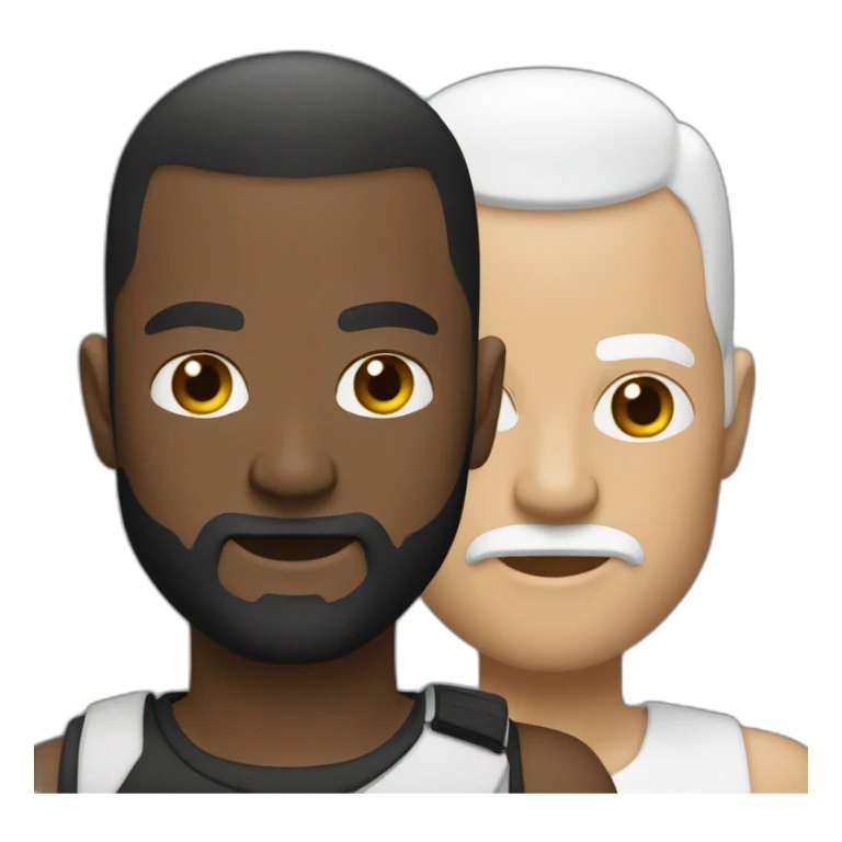 Two Men one Black one White one with beard the other one bald looking cool and tough sticker