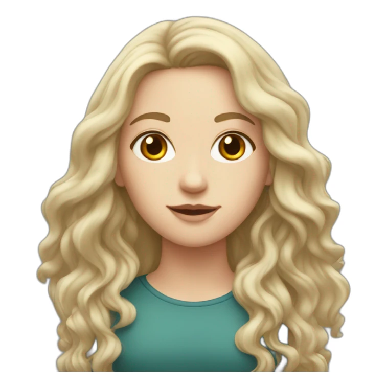 white girl with wavy long dark hair sticker