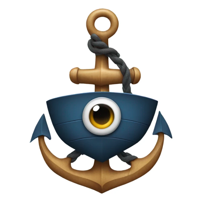 boat anchor with eyes, arms, and legs  sticker