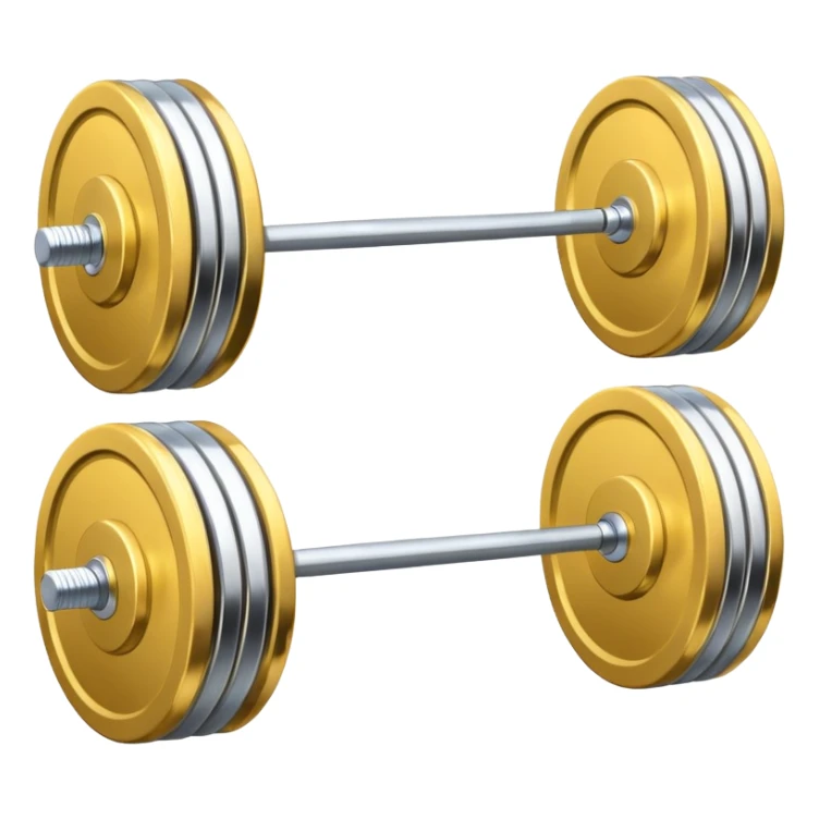 single barbell of silver color with same color plates sticker
