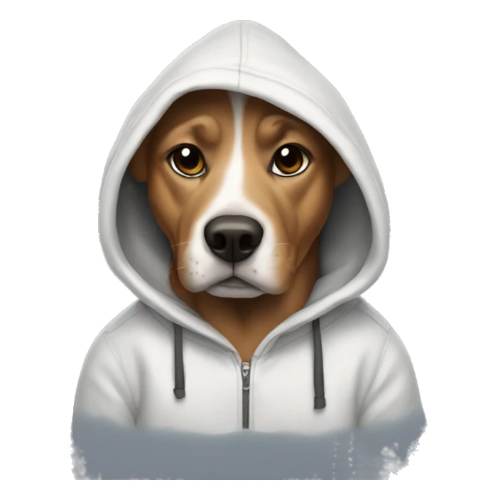 Dog wearing a hoodie sticker
