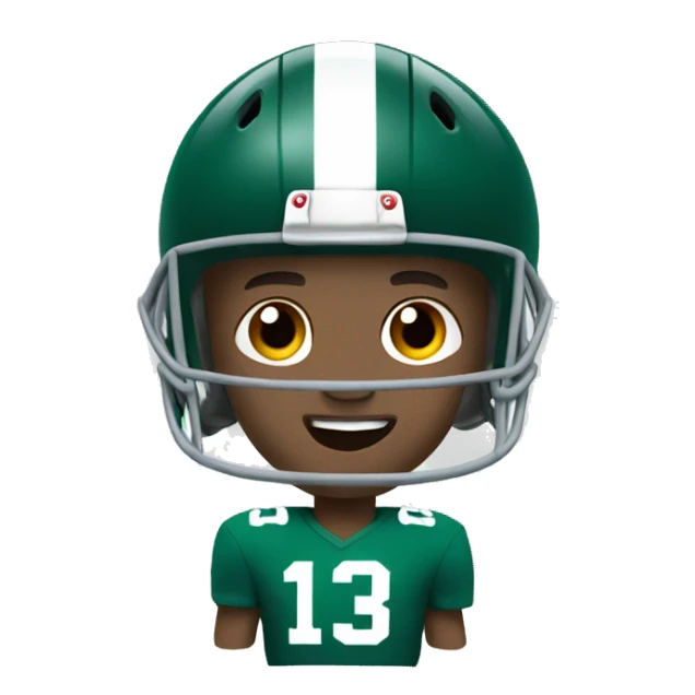 football player wearing a helmet sticker