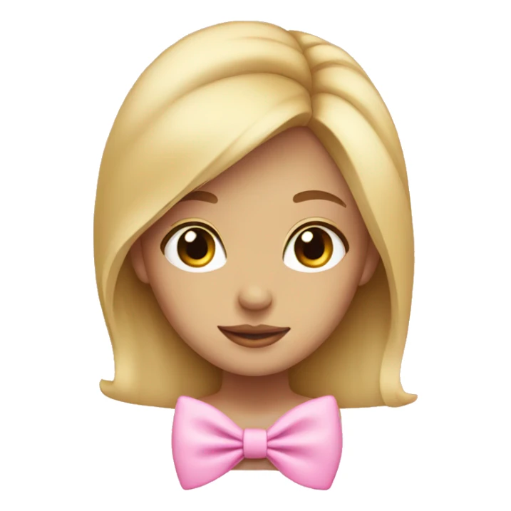 Blonde girl wearing a pink bow sticker