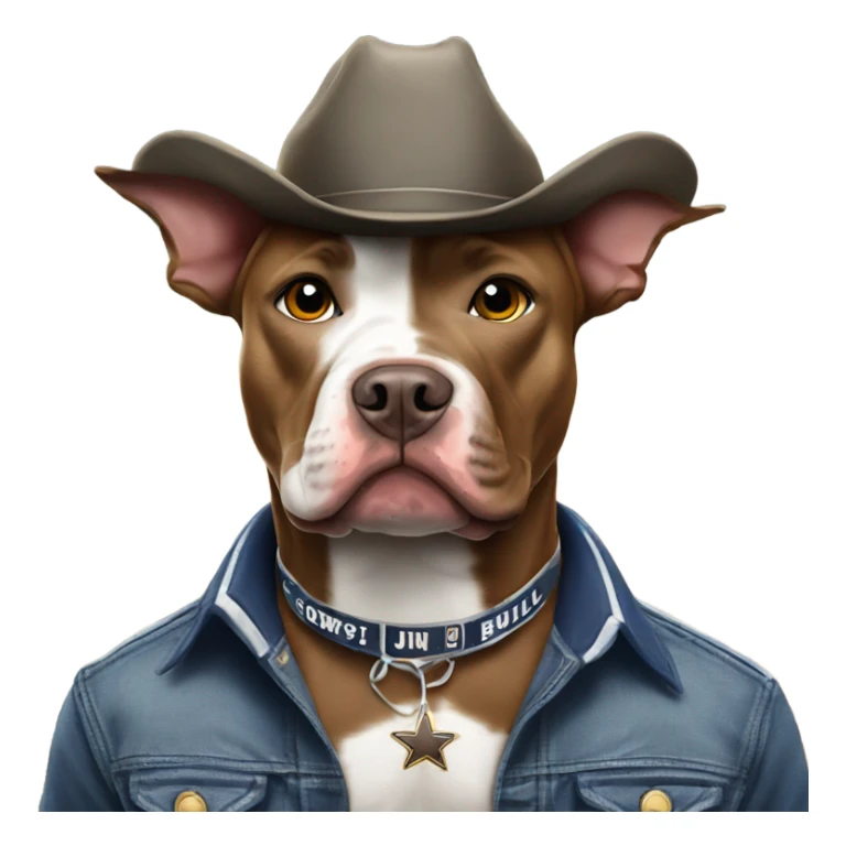 Pit bull with cowboys swag sticker