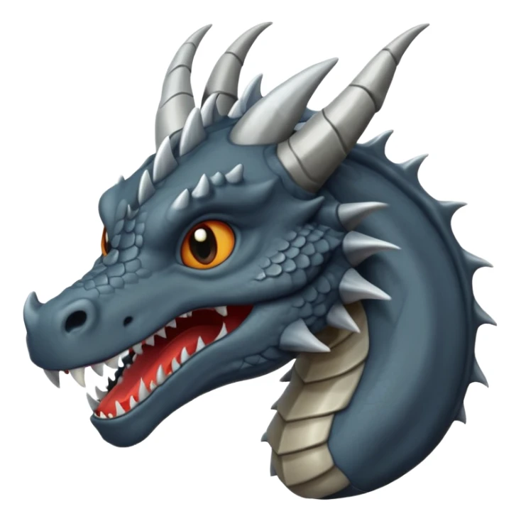 a minimalistic simple dark gray head of a dragon sticker