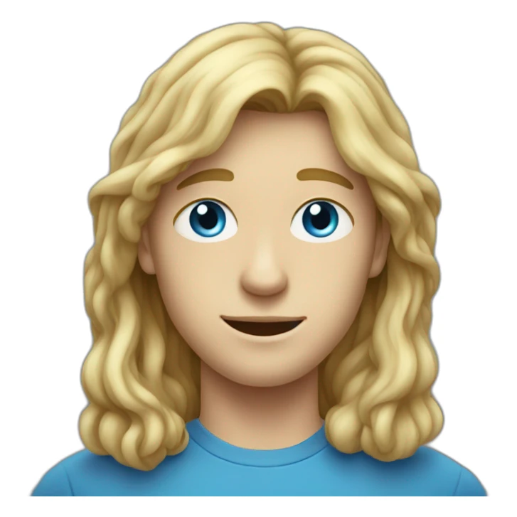 blue-eyed teen-ager man with long blond hair sticker