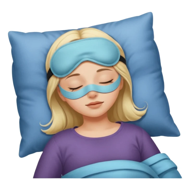 girl sleeping with a sleep mask sticker