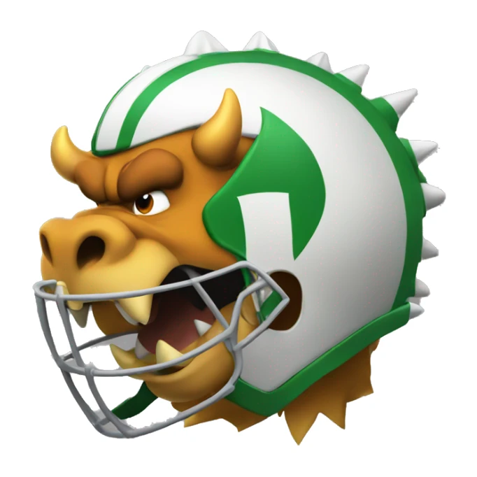 Bowser wearing a football helmet  sticker